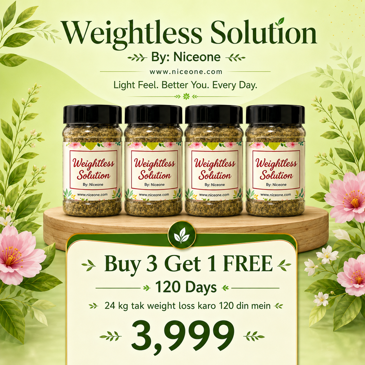 Weight Lose Herbal Powder🌿 | 1-Month Plan | Free Delivery in Pakistan 💚