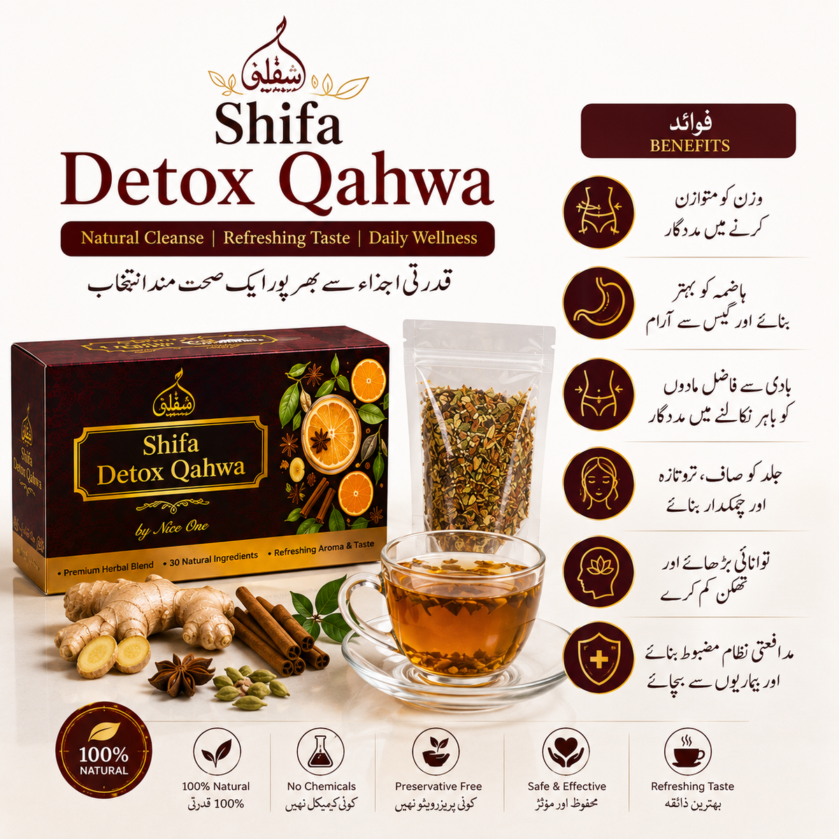 Shifa Detox Kahwa | Herbal Kahwa with Natural Ingredients 2 Month Plan
